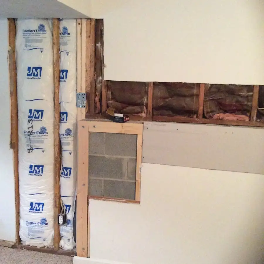 Wall insulation replacement during Basement Flood Cleanup in Frisco